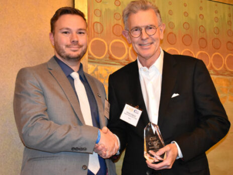 Bill Roberts accepting Corp! award